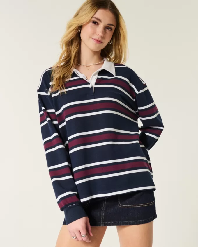 Easy Long-Sleeve Rugby Polo,Easy Long-Sleeve Rugby Polo