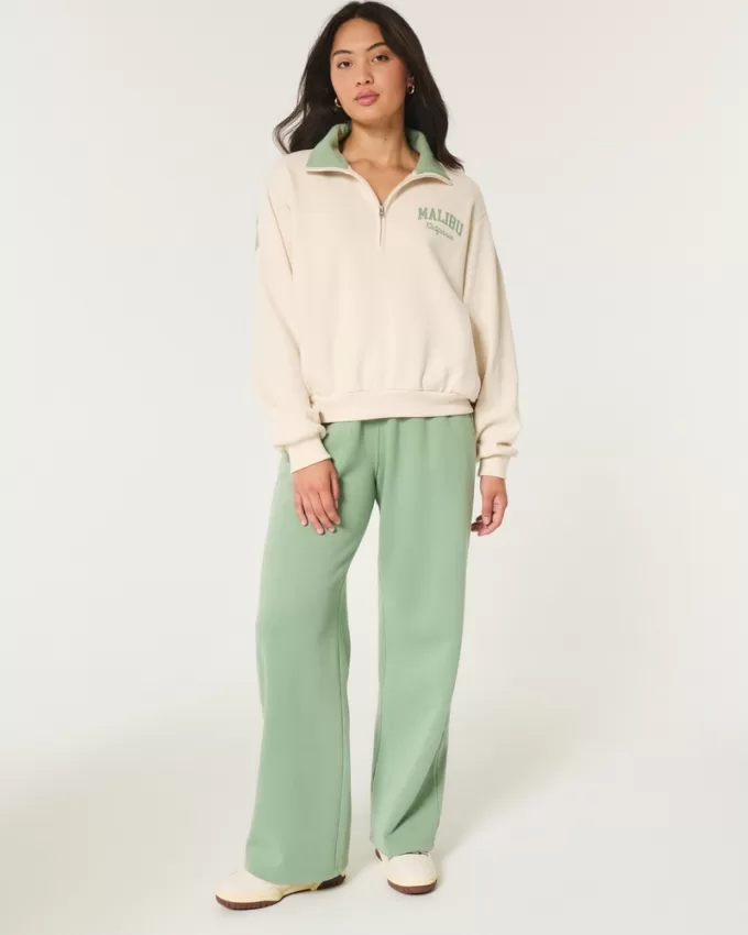 Easy Malibu California Graphic Half-Zip Sweatshirt,Easy Malibu California Graphic Half-Zip Sweatshirt