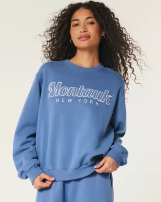 Easy Montauk New York Graphic Crew Sweatshirt,Easy Montauk New York Graphic Crew Sweatshirt