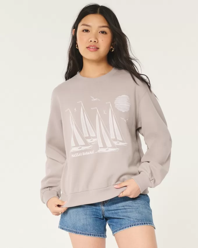 Easy Nassau Bahamas Graphic Crew Sweatshirt,Easy Nassau Bahamas Graphic Crew Sweatshirt