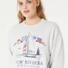 Easy New Riviera Croatia Graphic Crew Sweatshirt,Easy New Riviera Croatia Graphic Crew Sweatshirt