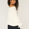 Easy Off-the-Shoulder Bow Graphic Sweater,Easy Off-the-Shoulder Bow Graphic Sweater