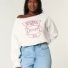 Easy Off-the-Shoulder Indiana University Graphic Sweatshirt,Easy Off-the-Shoulder Indiana University Graphic Sweatshirt
