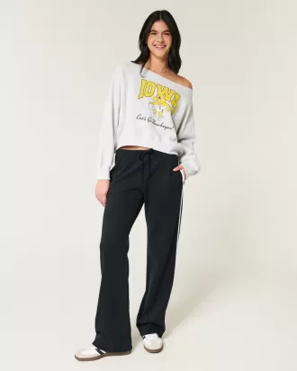 Easy Off-the-Shoulder Iowa Hawkeyes Graphic Sweatshirt,Easy Off-the-Shoulder Iowa Hawkeyes Graphic Sweatshirt