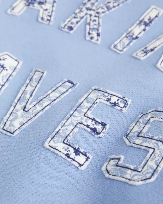 Easy Off-the-Shoulder Making Waves Graphic Crew Sweatshirt,Easy Off-the-Shoulder Making Waves Graphic Crew Sweatshirt