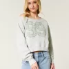 Easy Off-the-Shoulder Number Graphic Crew Sweatshirt,Easy Off-the-Shoulder Number Graphic Crew Sweatshirt