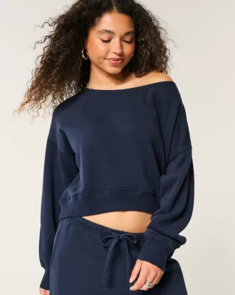 Easy Off-the-Shoulder Sweatshirt,Easy Off-the-Shoulder Sweatshirt