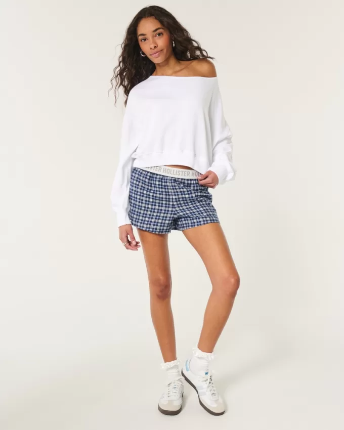Easy Off-the-Shoulder Terry Sweatshirt,Easy Off-the-Shoulder Terry Sweatshirt