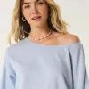Easy Off-the-Shoulder Terry Sweatshirt,Easy Off-the-Shoulder Terry Sweatshirt