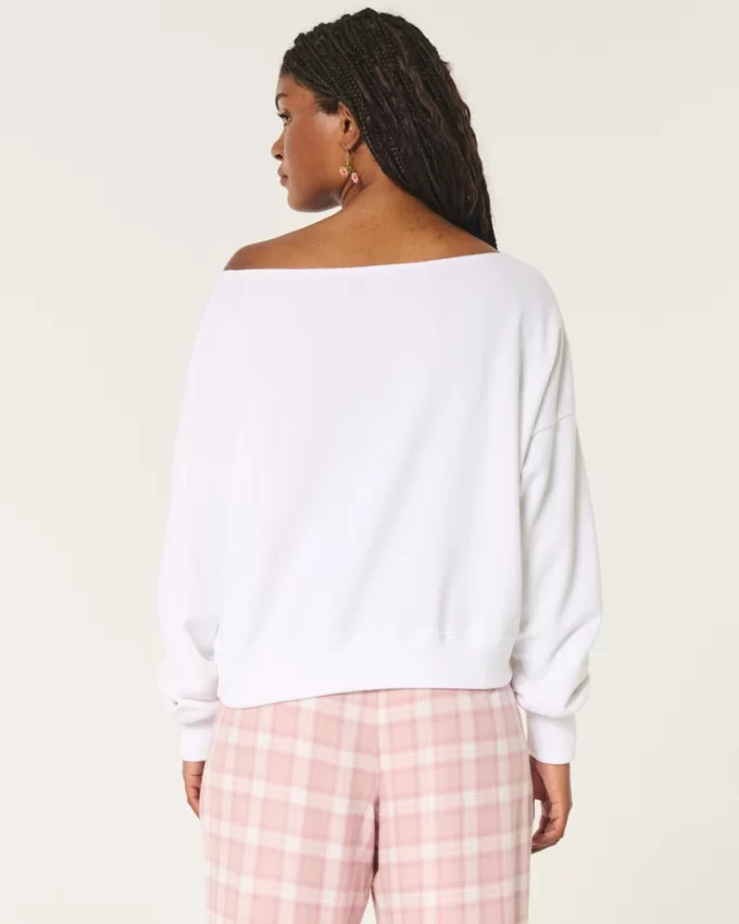 Easy Off-the-Shoulder Terry Sweatshirt,Easy Off-the-Shoulder Terry Sweatshirt