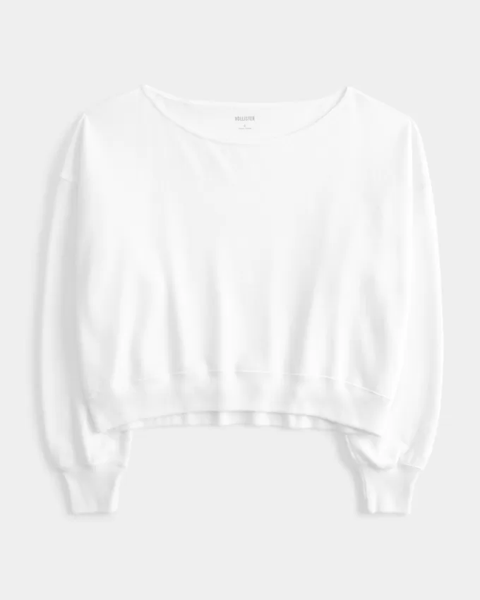 Easy Off-the-Shoulder Terry Sweatshirt,Easy Off-the-Shoulder Terry Sweatshirt
