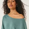 Easy Off-the-Shoulder Terry Sweatshirt,Easy Off-the-Shoulder Terry Sweatshirt