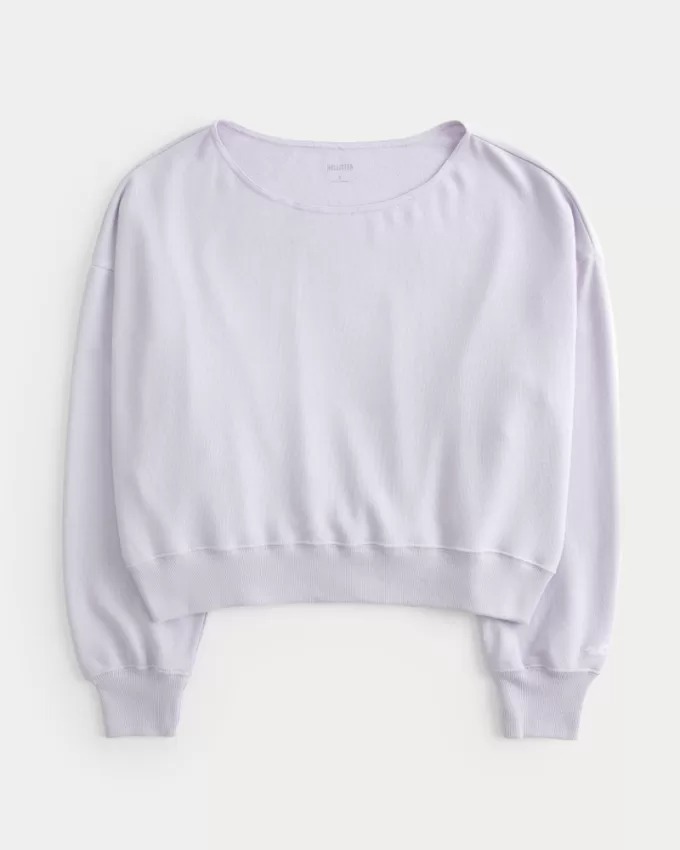 Easy Off-the-Shoulder Terry Sweatshirt,Easy Off-the-Shoulder Terry Sweatshirt