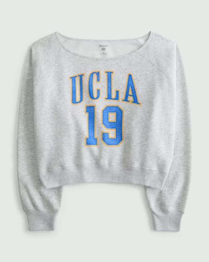 Easy Off-the-Shoulder UCLA Graphic Sweatshirt,Easy Off-the-Shoulder UCLA Graphic Sweatshirt