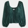 Easy Ruched Bust Babydoll Top,Easy Ruched Bust Babydoll Top