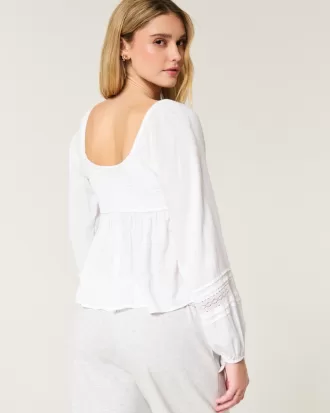 Easy Ruched Bust Babydoll Top,Easy Ruched Bust Babydoll Top