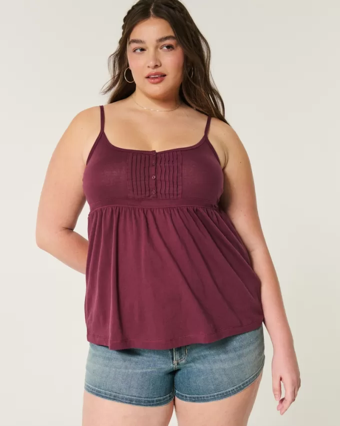 Easy Scoop Henley Babydoll Top,Easy Scoop Henley Babydoll Top
