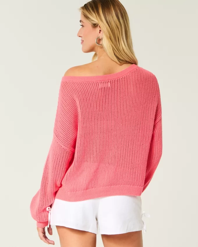 Easy Stitchy Graphic Slouchy Crew Sweater,Easy Stitchy Graphic Slouchy Crew Sweater