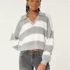 Easy Stitchy Polo Sweater,Easy Stitchy Polo Sweater