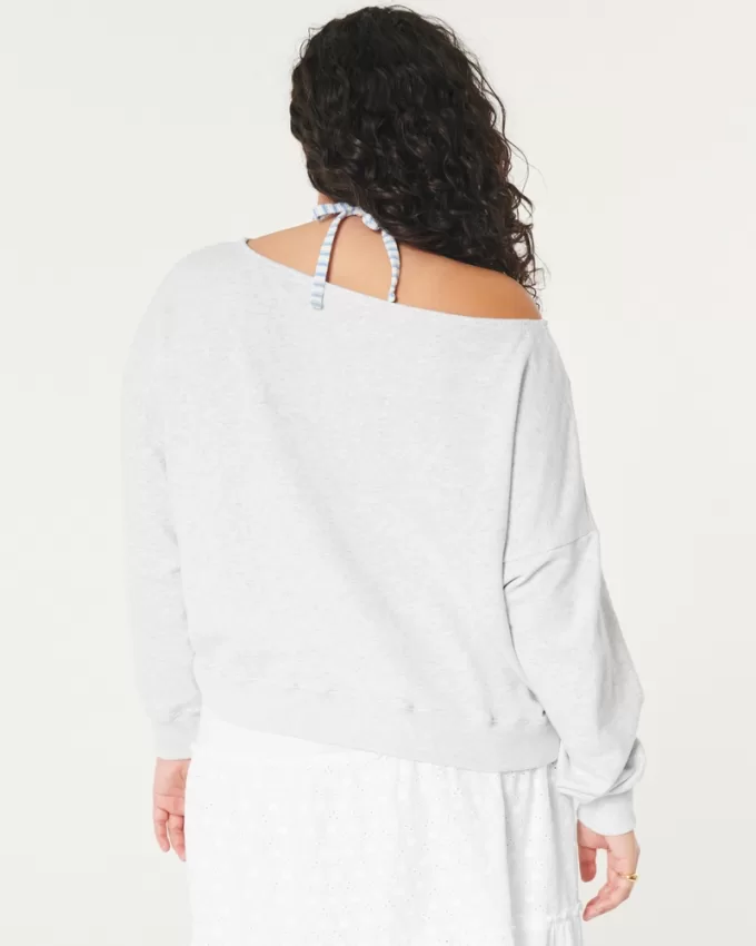 Easy Terry Off-the-Shoulder Sweatshirt,Easy Terry Off-the-Shoulder Sweatshirt