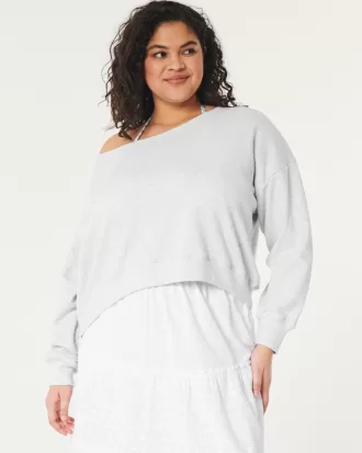 Easy Terry Off-the-Shoulder Sweatshirt,Easy Terry Off-the-Shoulder Sweatshirt