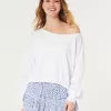 Easy Terry Off-the-Shoulder Sweatshirt,Easy Terry Off-the-Shoulder Sweatshirt