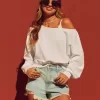 Easy Terry Off-the-Shoulder Sweatshirt,Easy Terry Off-the-Shoulder Sweatshirt