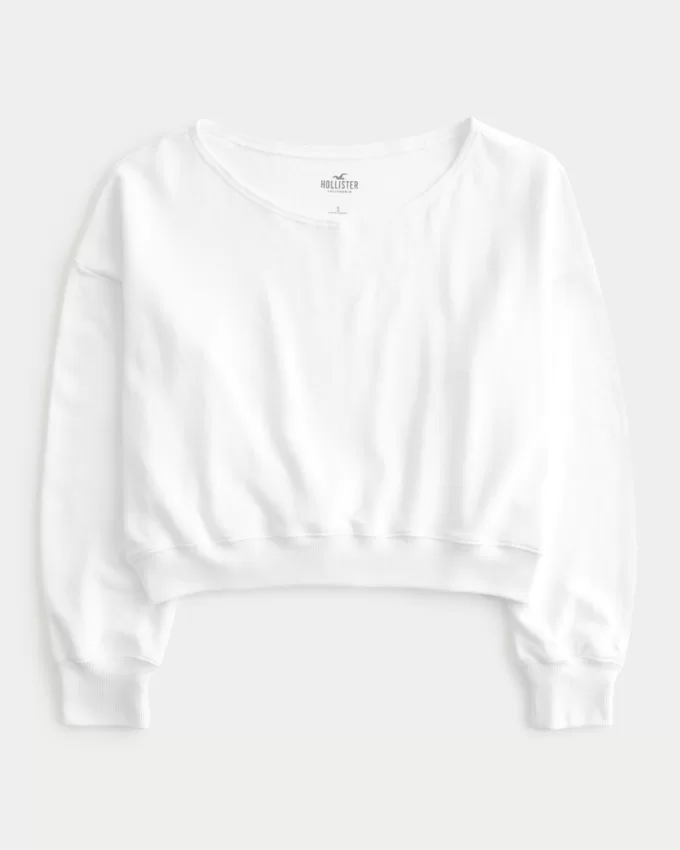 Easy Terry Off-the-Shoulder Sweatshirt,Easy Terry Off-the-Shoulder Sweatshirt