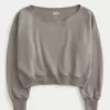 Easy Terry Off-the-Shoulder Sweatshirt,Easy Terry Off-the-Shoulder Sweatshirt