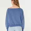 Easy Terry Off-the-Shoulder Sweatshirt,Easy Terry Off-the-Shoulder Sweatshirt