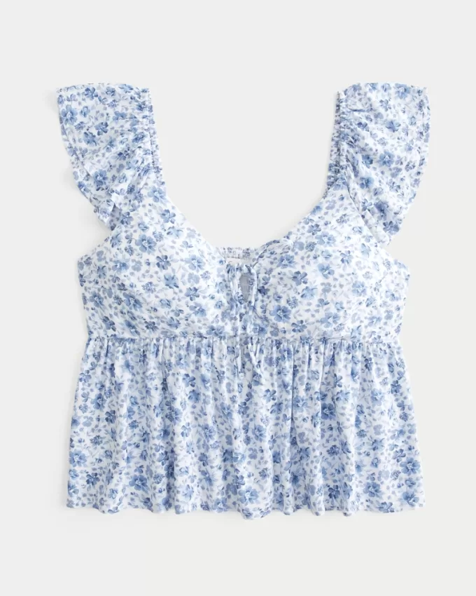 Easy Tie-Front Babydoll Top,Easy Tie-Front Babydoll Top