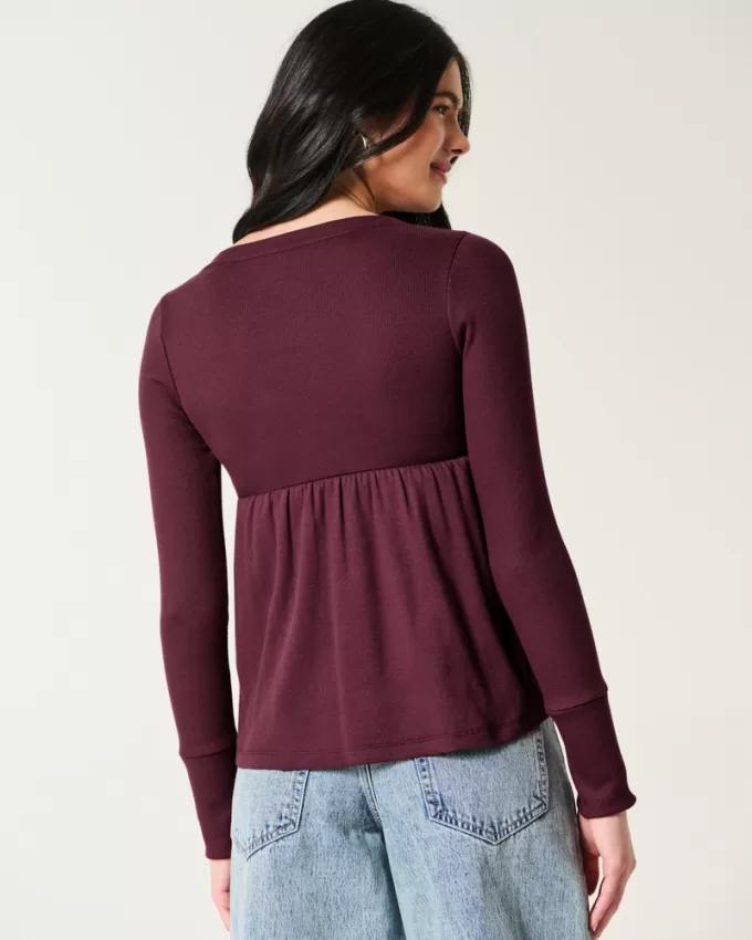 Easy Wrap-Front Babydoll Top,Easy Wrap-Front Babydoll Top