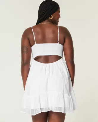 Embroidered Asymmetrical Hem Mini Dress,Embroidered Asymmetrical Hem Mini Dress