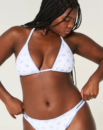 Embroidered Stitch Triangle Bikini Top,Embroidered Stitch Triangle Bikini Top