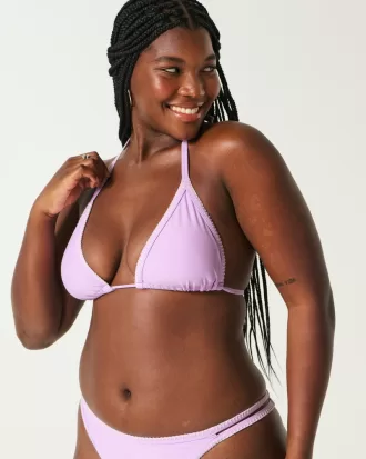 Embroidered Stitch Triangle Bikini Top,Embroidered Stitch Triangle Bikini Top