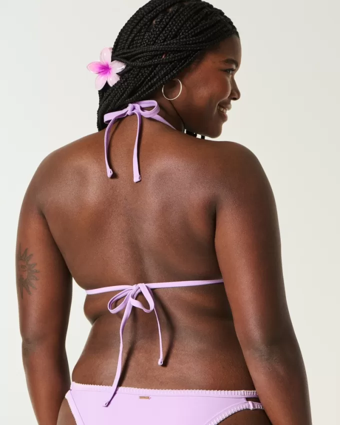 Embroidered Stitch Triangle Bikini Top,Embroidered Stitch Triangle Bikini Top