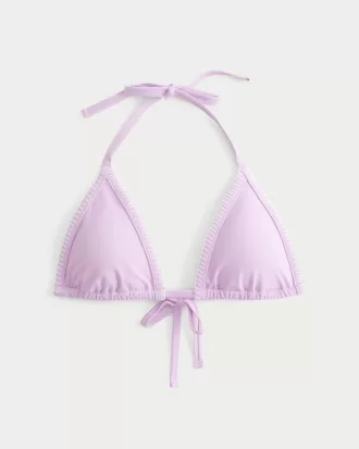 Embroidered Stitch Triangle Bikini Top,Embroidered Stitch Triangle Bikini Top