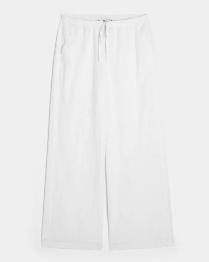 Eyelet Pull-On Baggy Pants,Eyelet Pull-On Baggy Pants