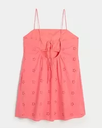 Eyelet Shift Mini Dress,Eyelet Shift Mini Dress