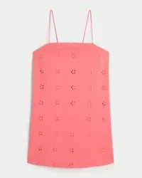 Eyelet Shift Mini Dress,Eyelet Shift Mini Dress