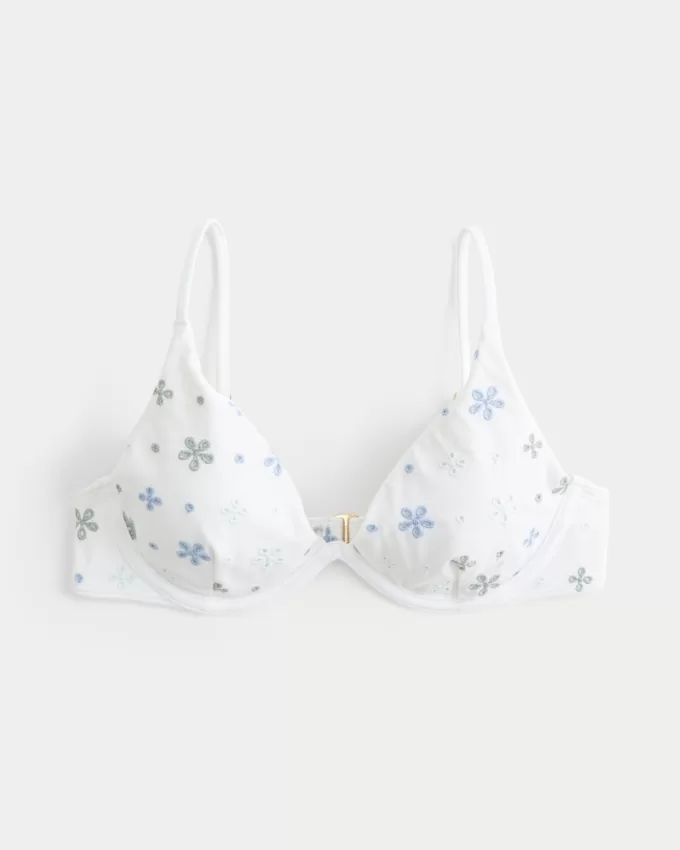 Eyelet Underwire Bikini Top,Eyelet Underwire Bikini Top