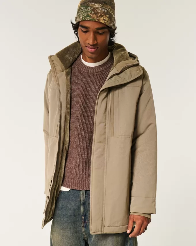 Faux Fur-Lined Parka,Faux Fur-Lined Parka