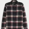Flannel Button-Through Shirt,Flannel Button-Through Shirt