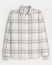 Flannel Button-Through Shirt,Flannel Button-Through Shirt
