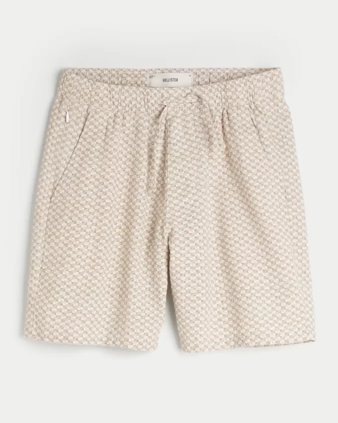 Flex-Waist Textural Woven Shorts 8″,Flex-Waist Textural Woven Shorts 8″