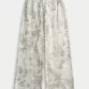 Floral Pattern Baggy Sweatpants,Floral Pattern Baggy Sweatpants