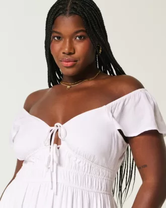 Flutter Sleeve Double-Tie Midi Dress,Flutter Sleeve Double-Tie Midi Dress