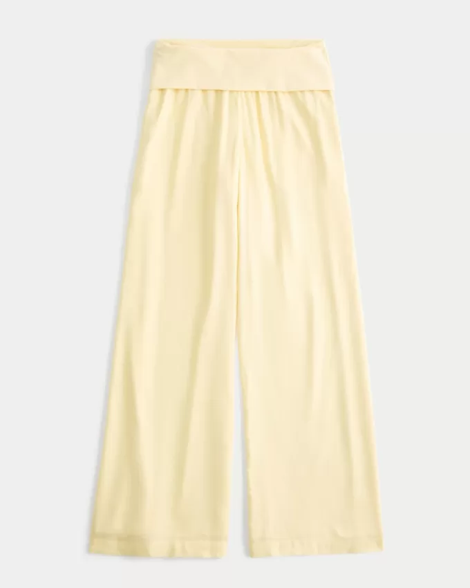 Foldover Waist Super Baggy Pants,Foldover Waist Super Baggy Pants