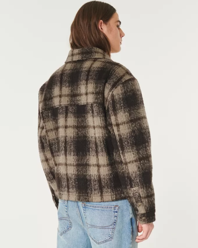 Fuzzy Plaid Shacket,Fuzzy Plaid Shacket