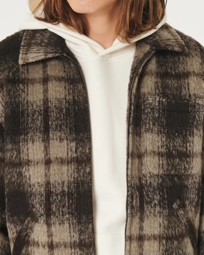 Fuzzy Plaid Shacket,Fuzzy Plaid Shacket